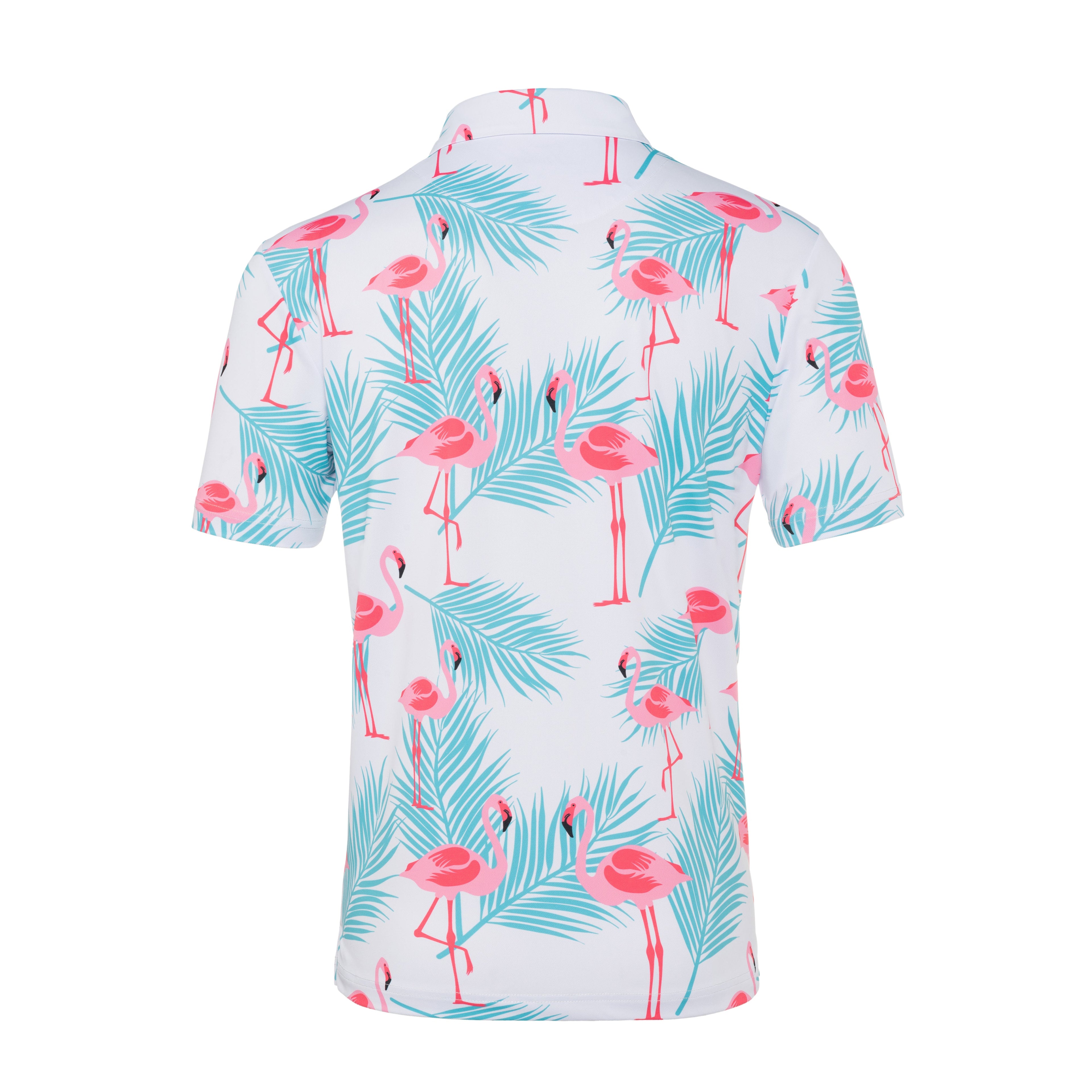 Flamingos & Palm Leaves